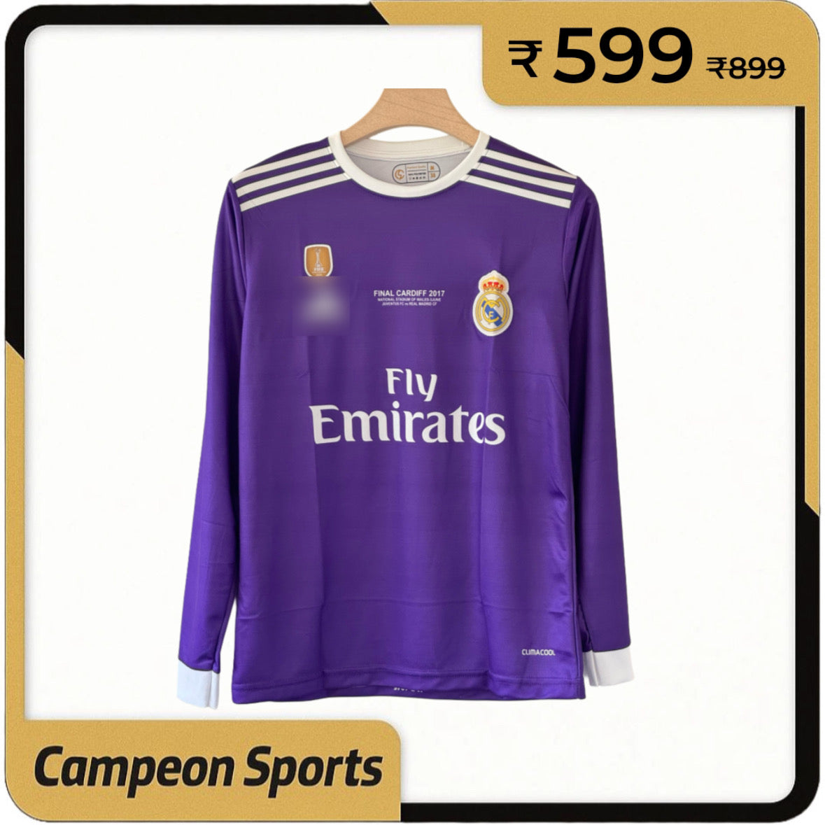2016-17 Real Madrid Away Jersey – Cristiano Ronaldo Full sleeve embroidery edition
