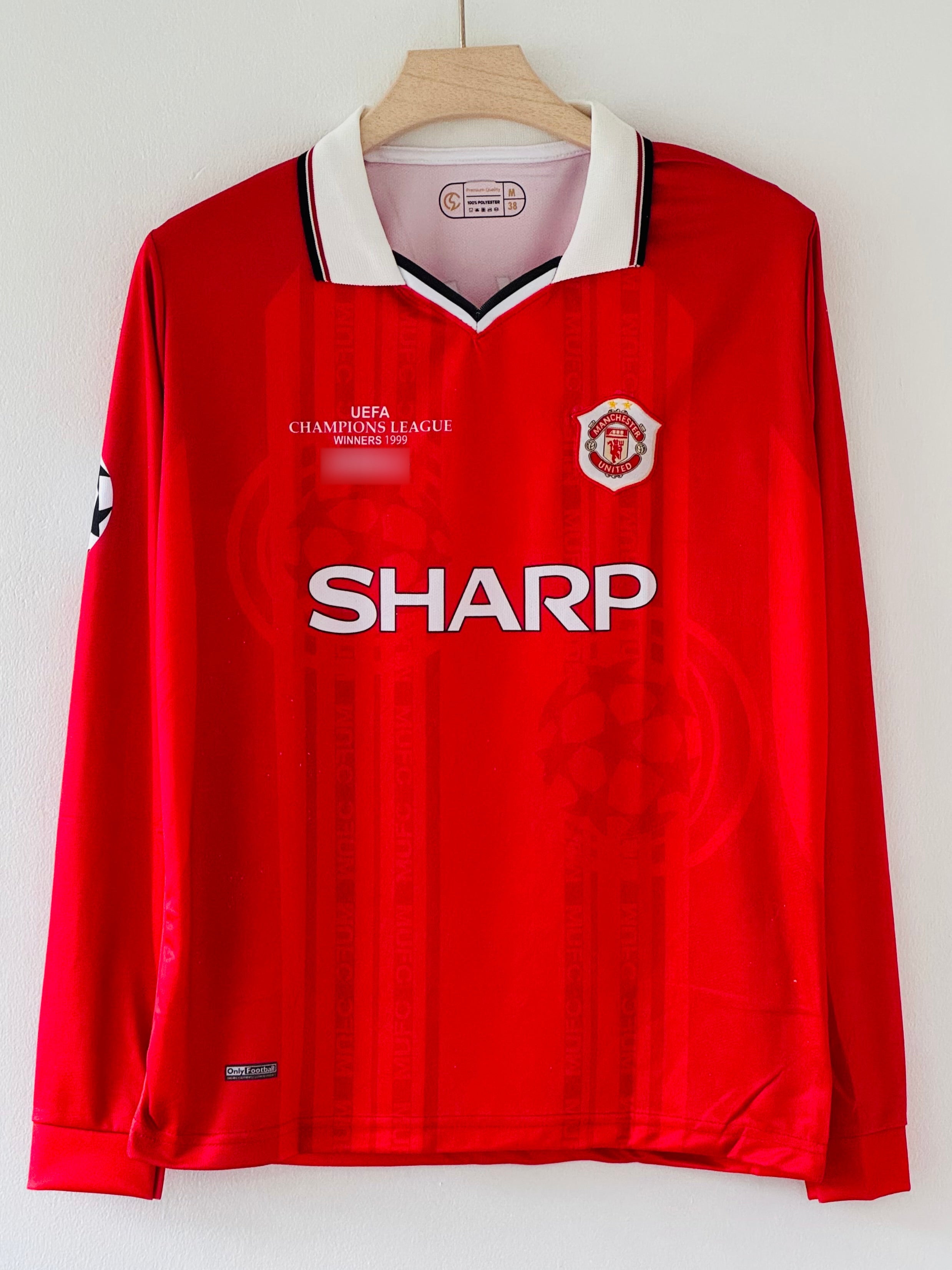 1999 Manchester United Home Kit – David Beckham Full Sleeve Embroidery Edition