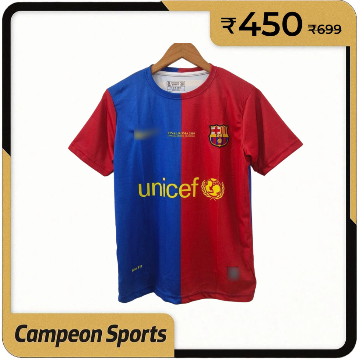 2009 Barcelona Home Jersey - Messi Edition embroidery
