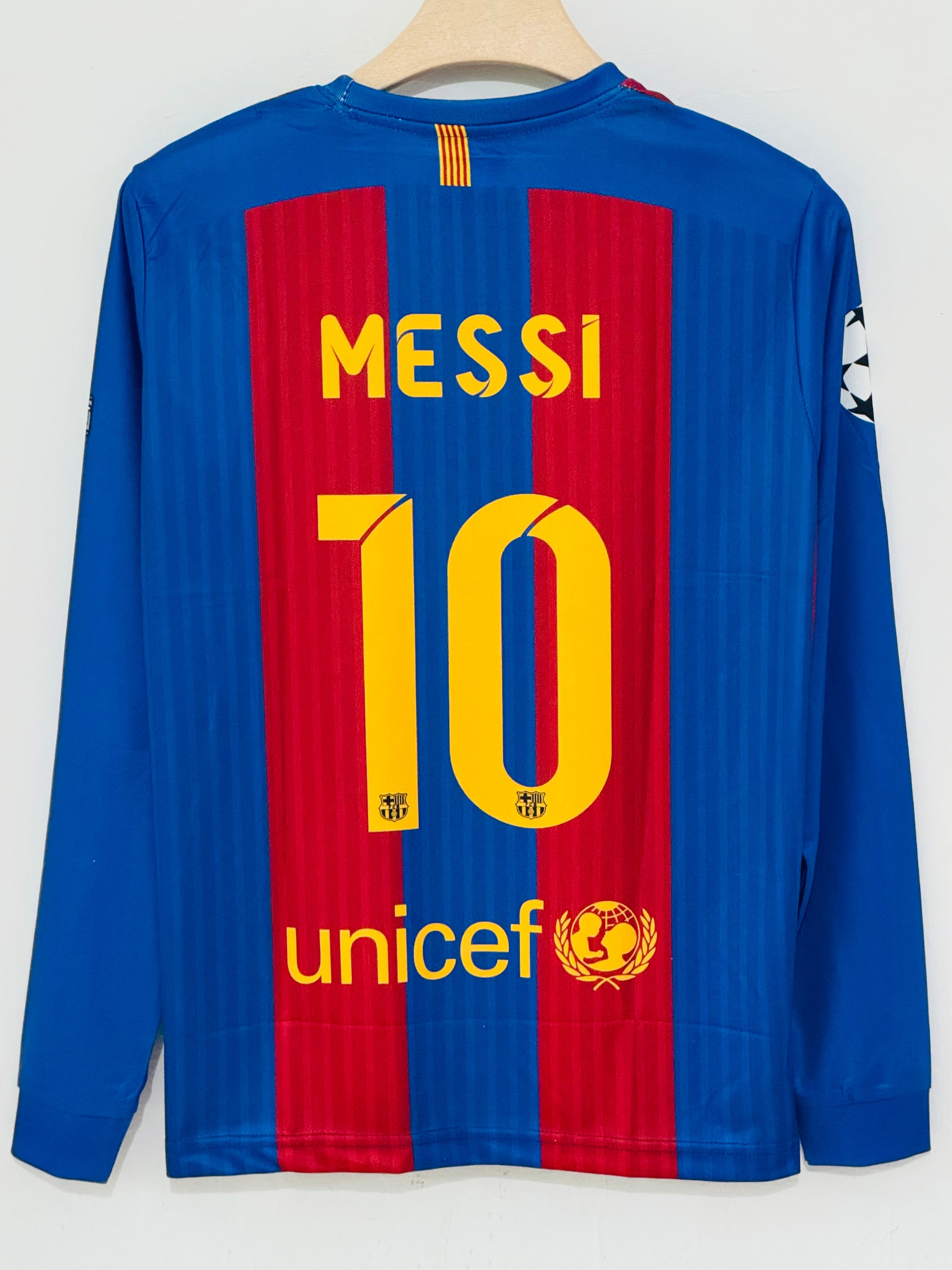 Celebrate Greatness with the 2016-17 Barcelona Home Jersey – Messi Full Sleeve Embroidery Edition