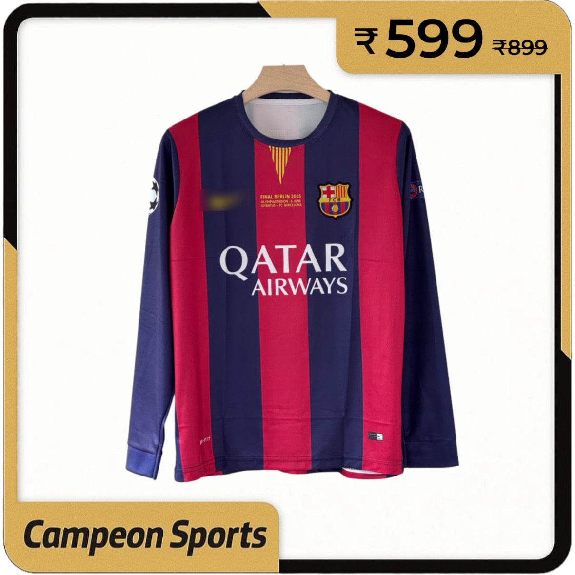 Relive the Magic of  in the 2015-16 Barcelona Home Jersey Full sleeve
