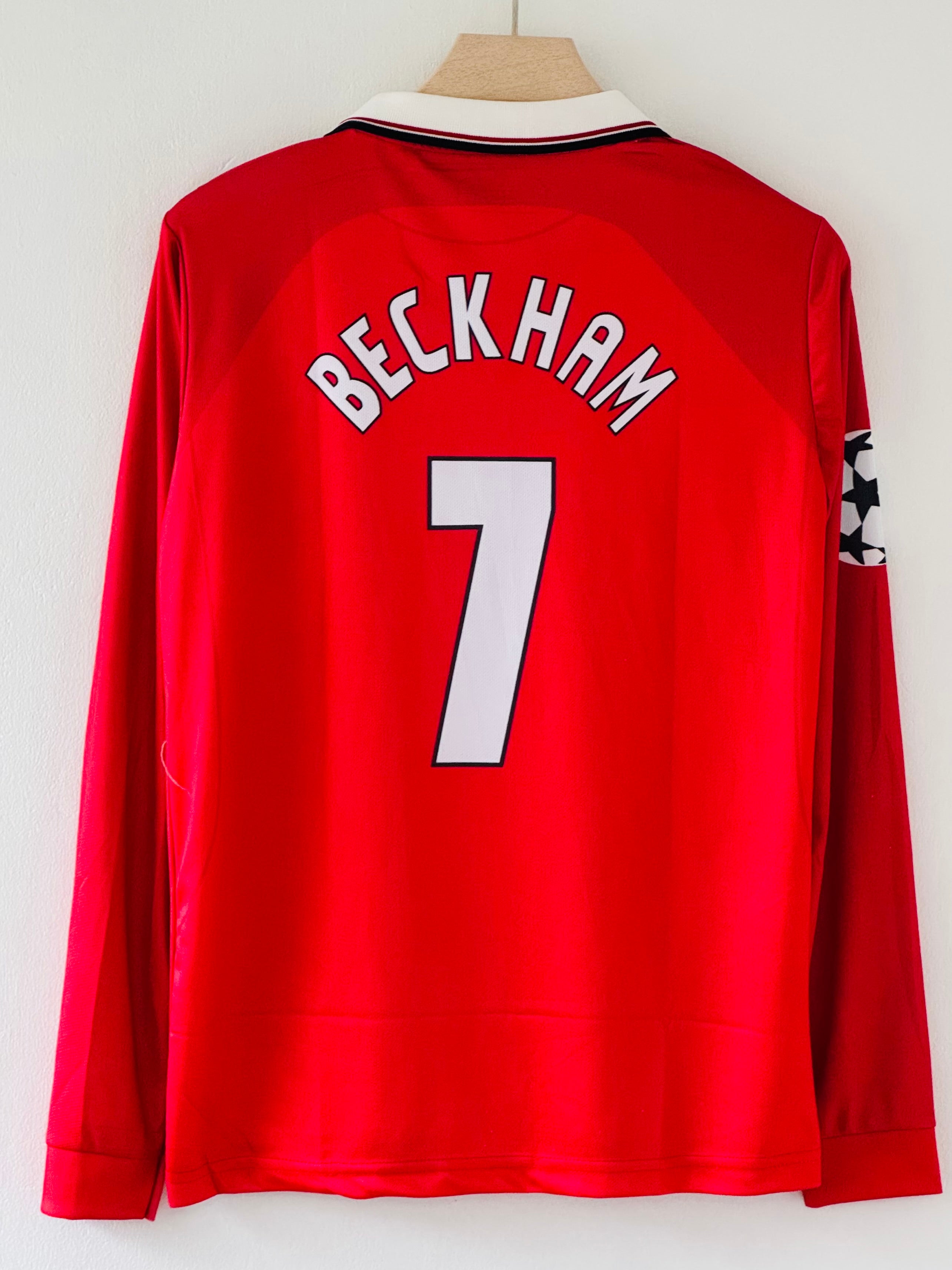 1999 Manchester United Home Kit – David Beckham Full Sleeve Embroidery Edition