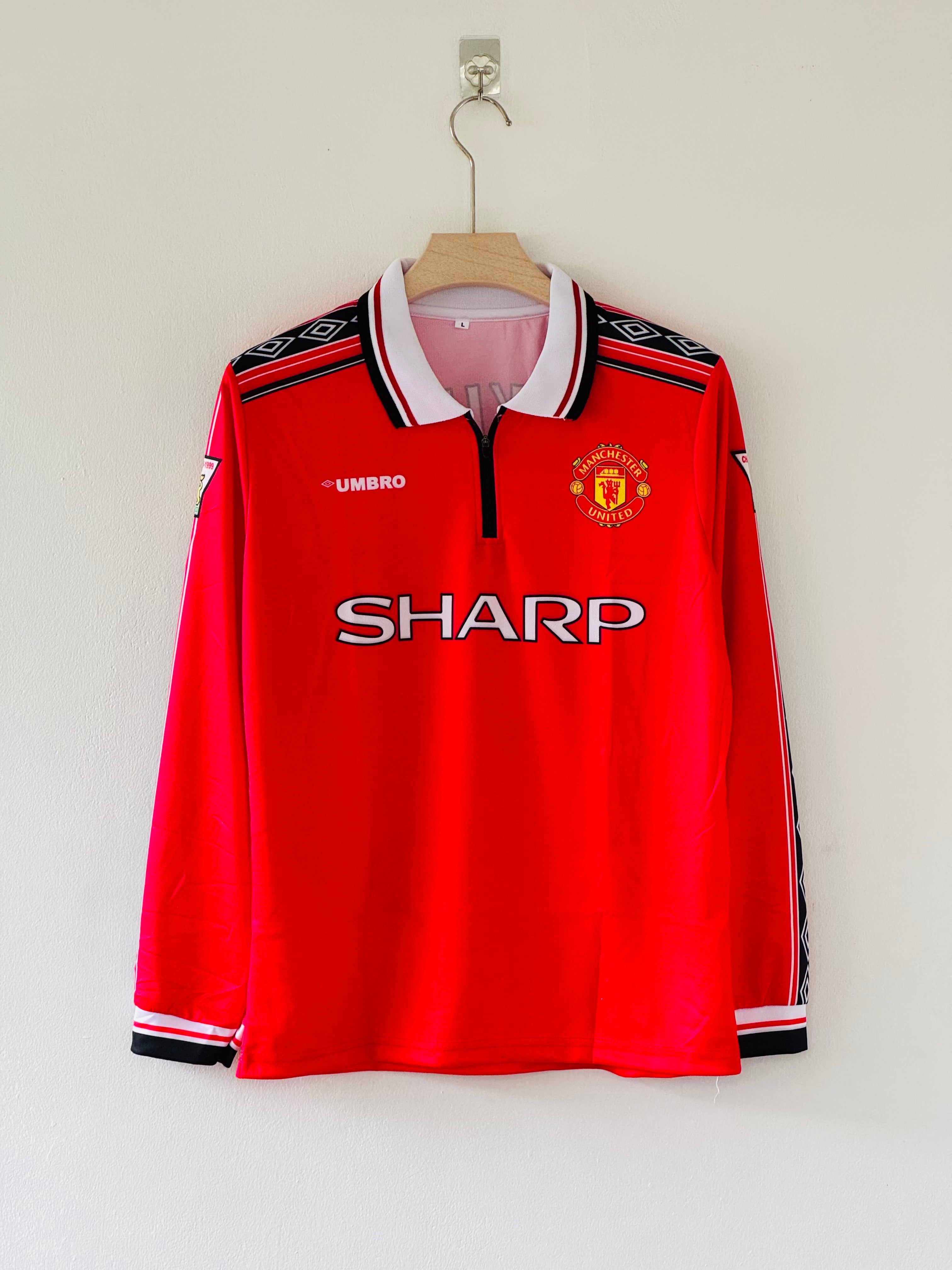 1998-99 Manchester United Home Jersey – David Beckham Full sleeve Edition