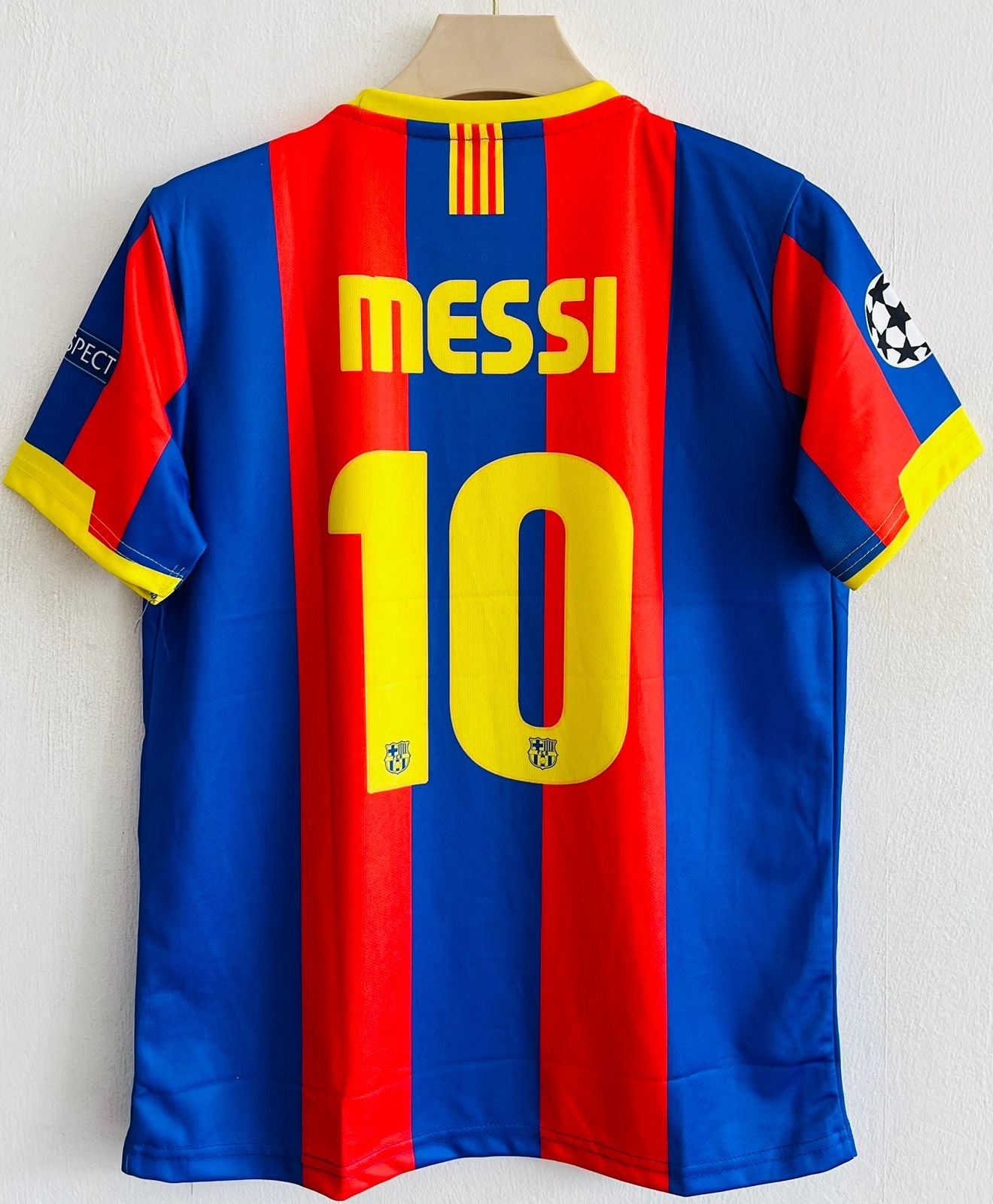 2010-11 Barcelona Home Kit - Classic Blaugrana Jersey Messi Version with Embroidered Design