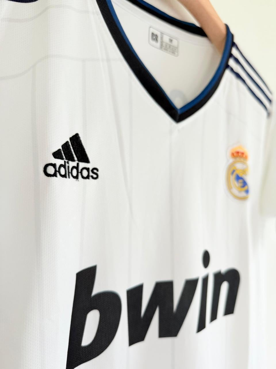 Dominate in Style with the 2012-13 Real Madrid Bwin Embroidered Jersey – The Los Blancos Classic