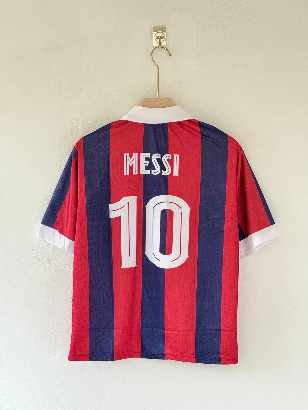 FC Barcelona Vintage-Style Red & Blue Striped Polo Jersey