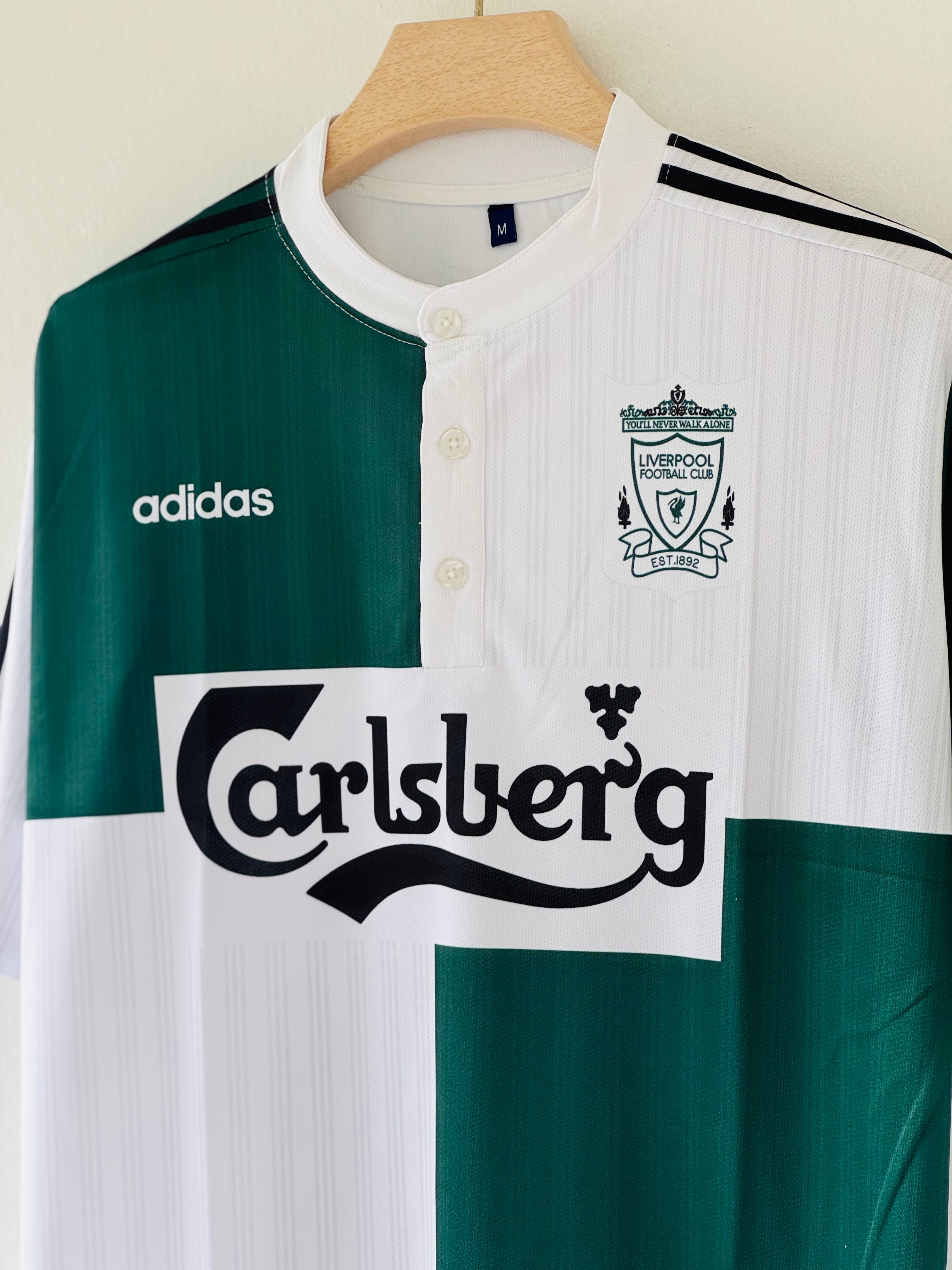 Adidas Liverpool Away Jersey 1996 Football Shirts Liverpool Green Adidas Kit Liverpool 1995-1996