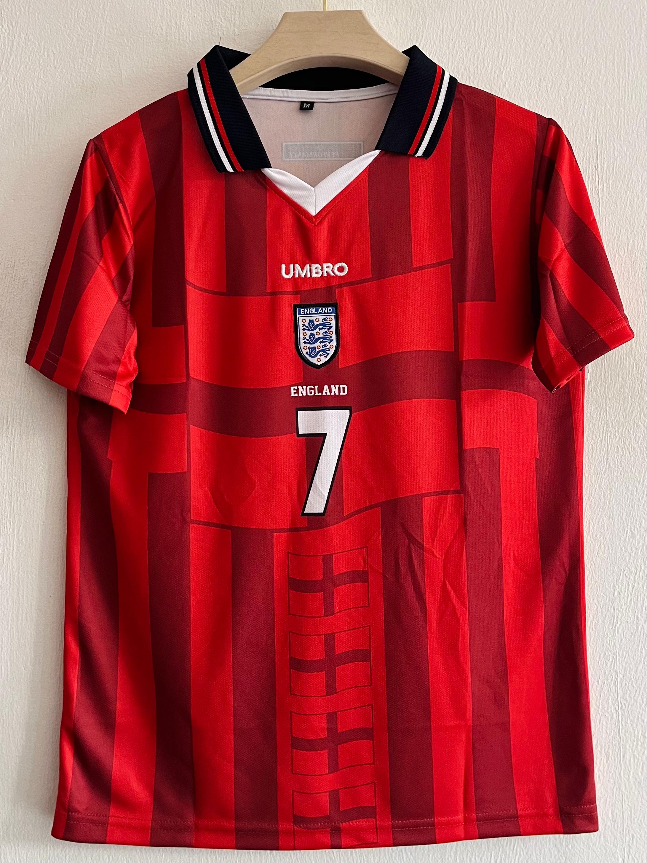 1997-98 England Away Jersey - David Beckham Embroidered Edition