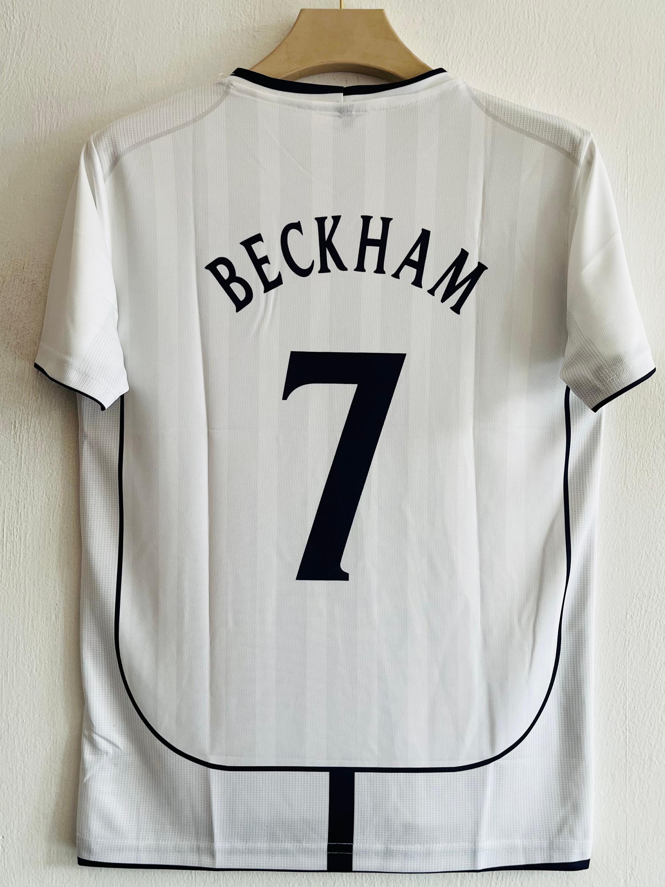 2001-02 England Home Jersey - David Beckham Embroidered Edition