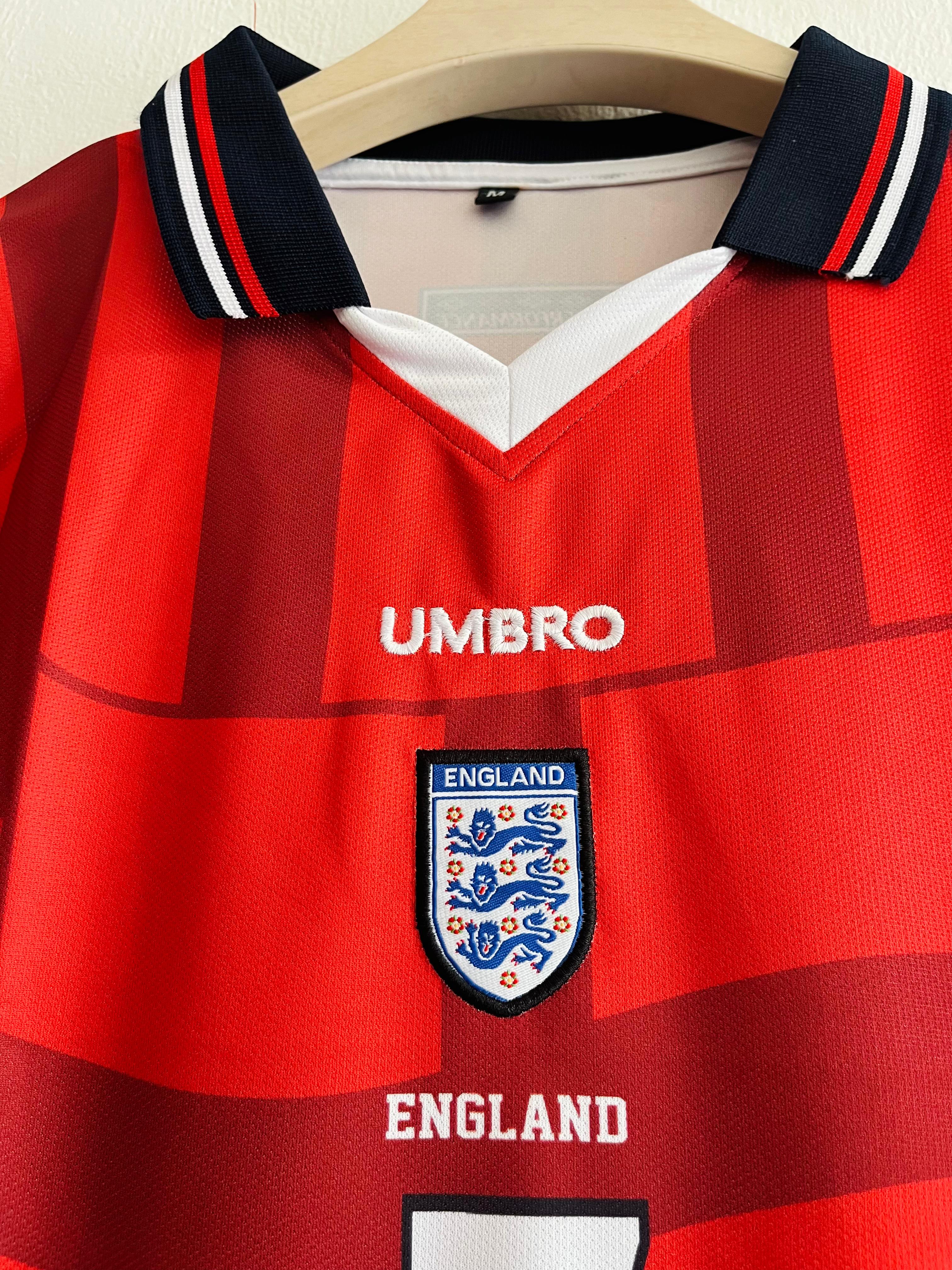 1997-98 England Away Jersey - David Beckham Embroidered Edition