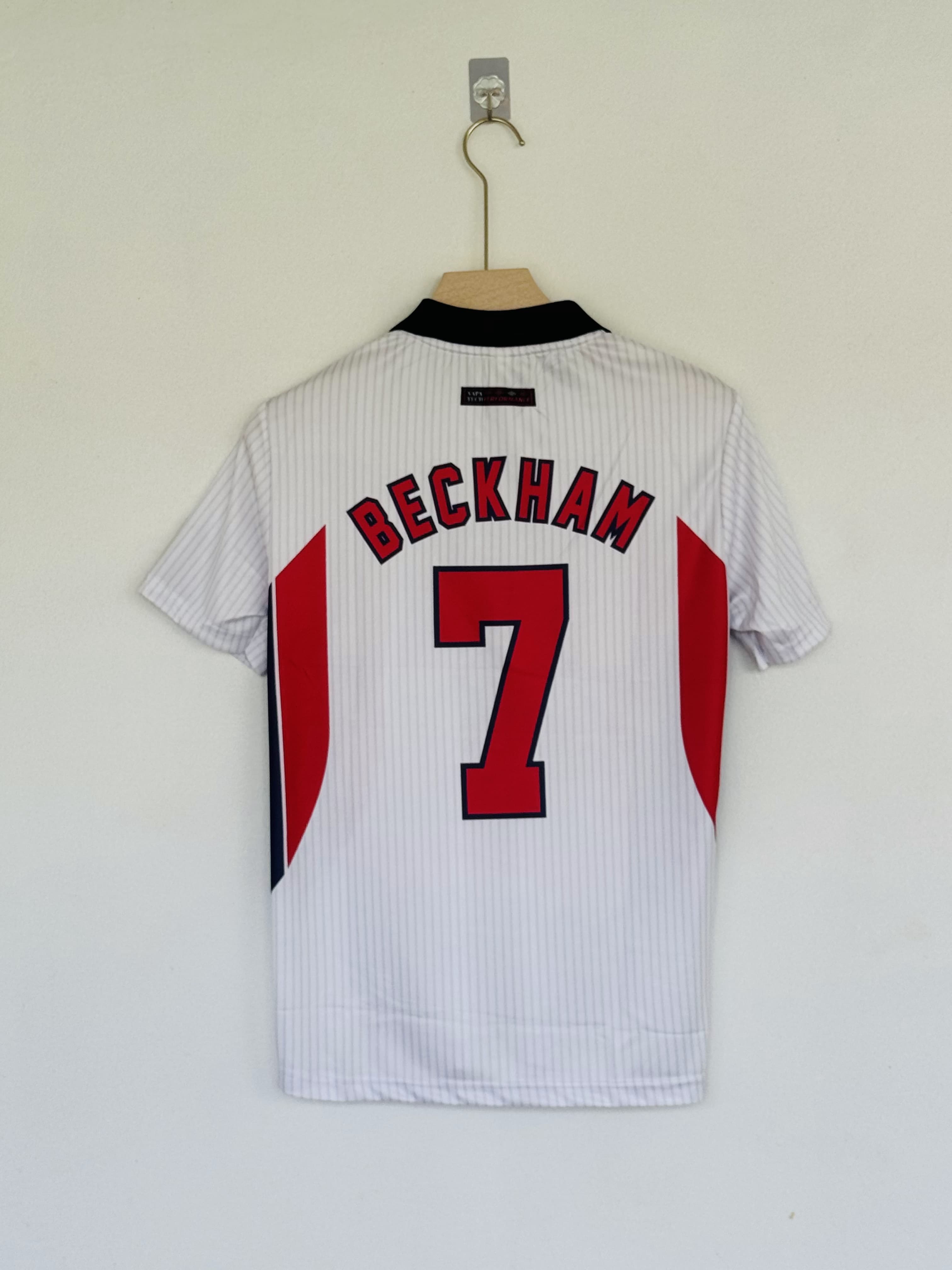 1998 England World Cup Jersey - Beckham Retro Collar Edition