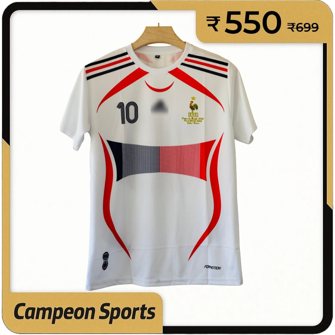 2006 France Retro Away Jersey - World Cup Final Zidane   Edition embroidery